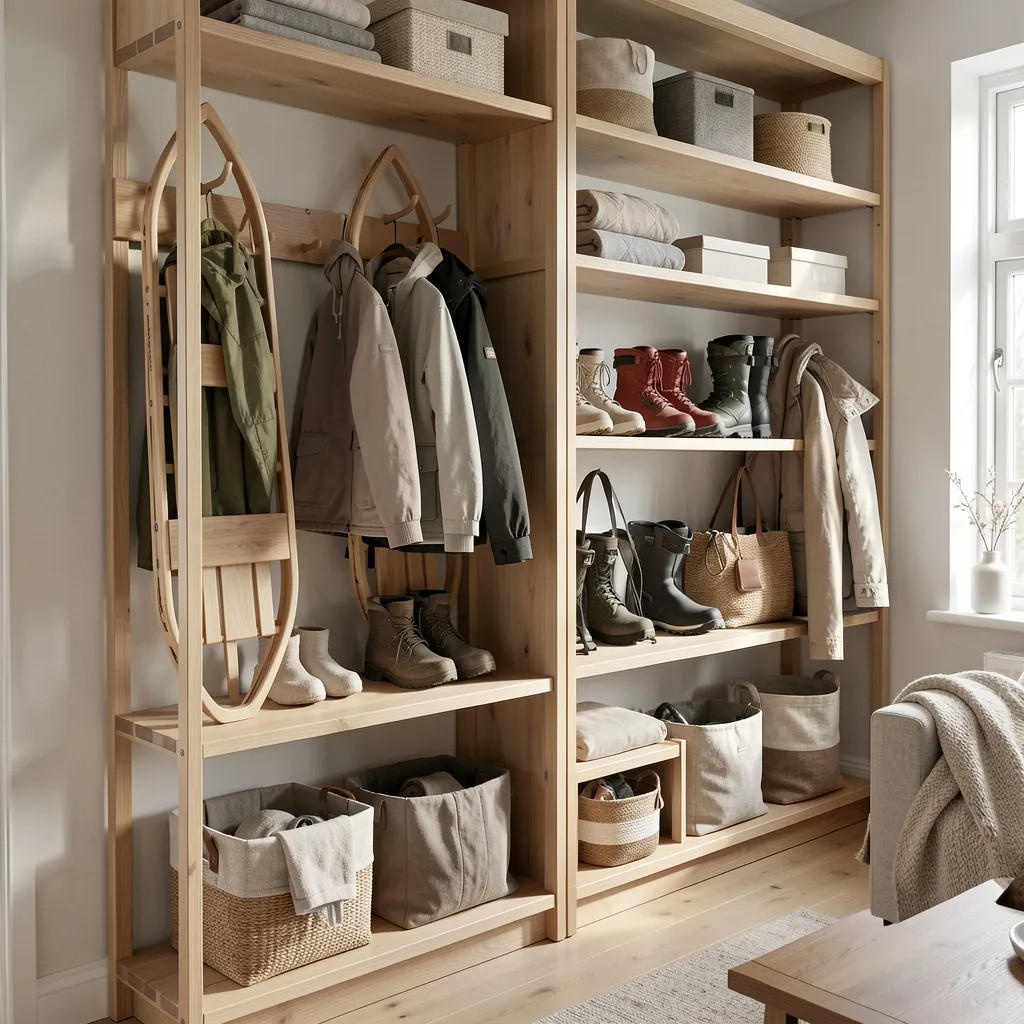 Compact winter gear storage unit