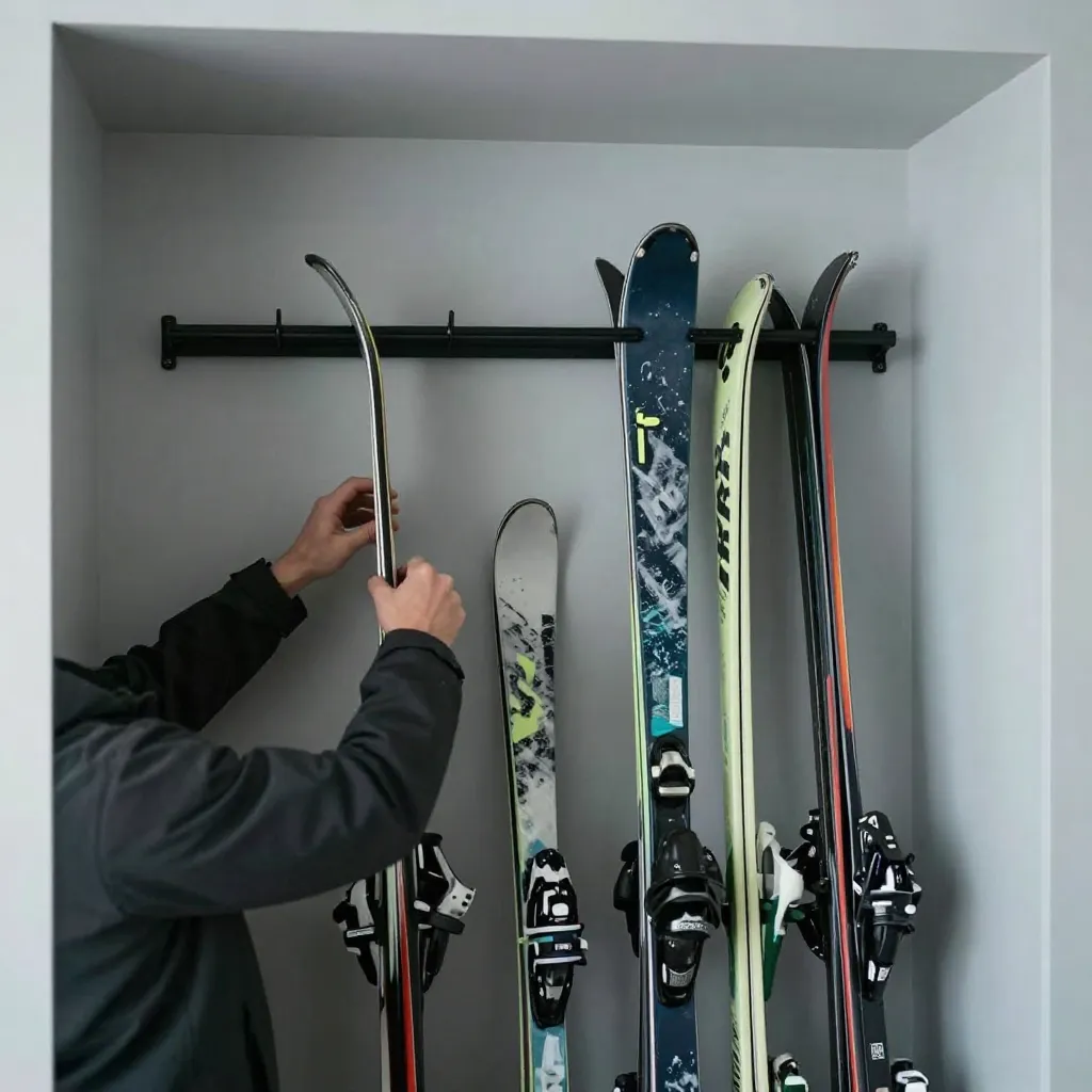 Ski accessory storage tray
